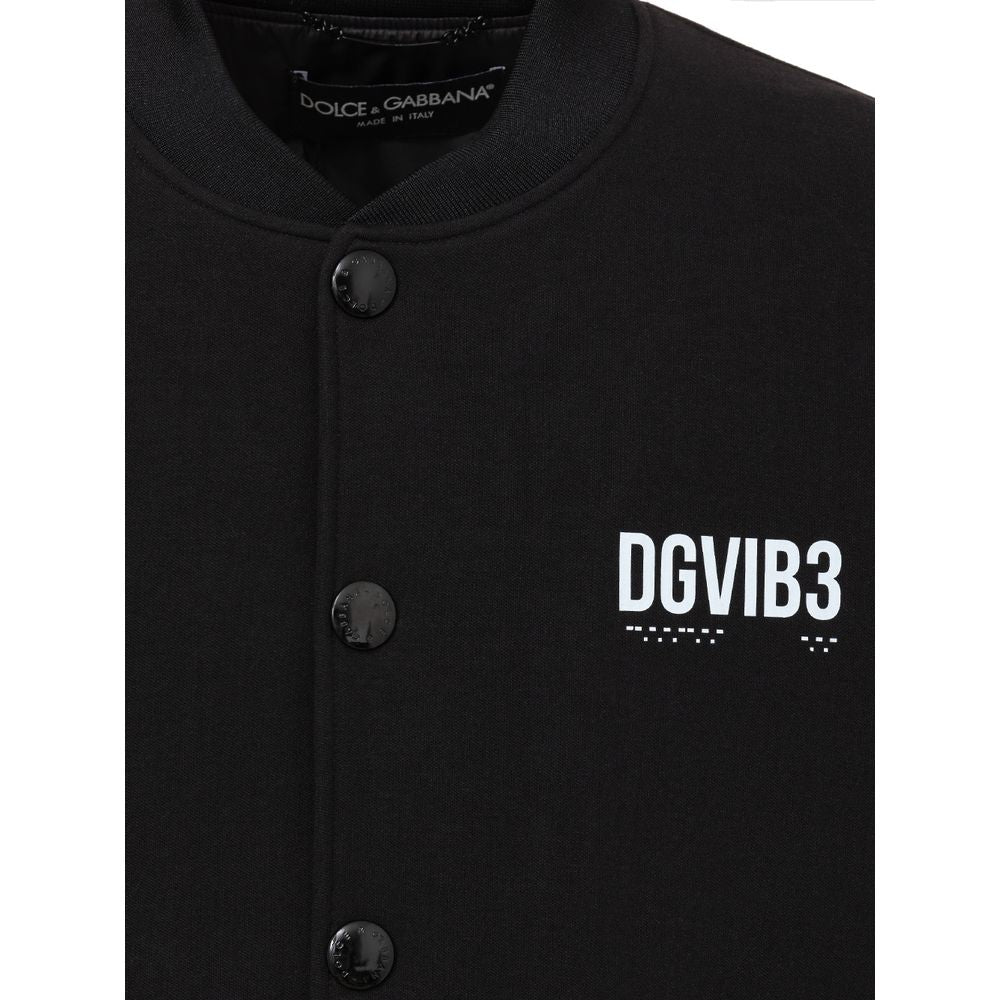 Dolce & Gabbana Black Viscose Jacket for Elevated Style