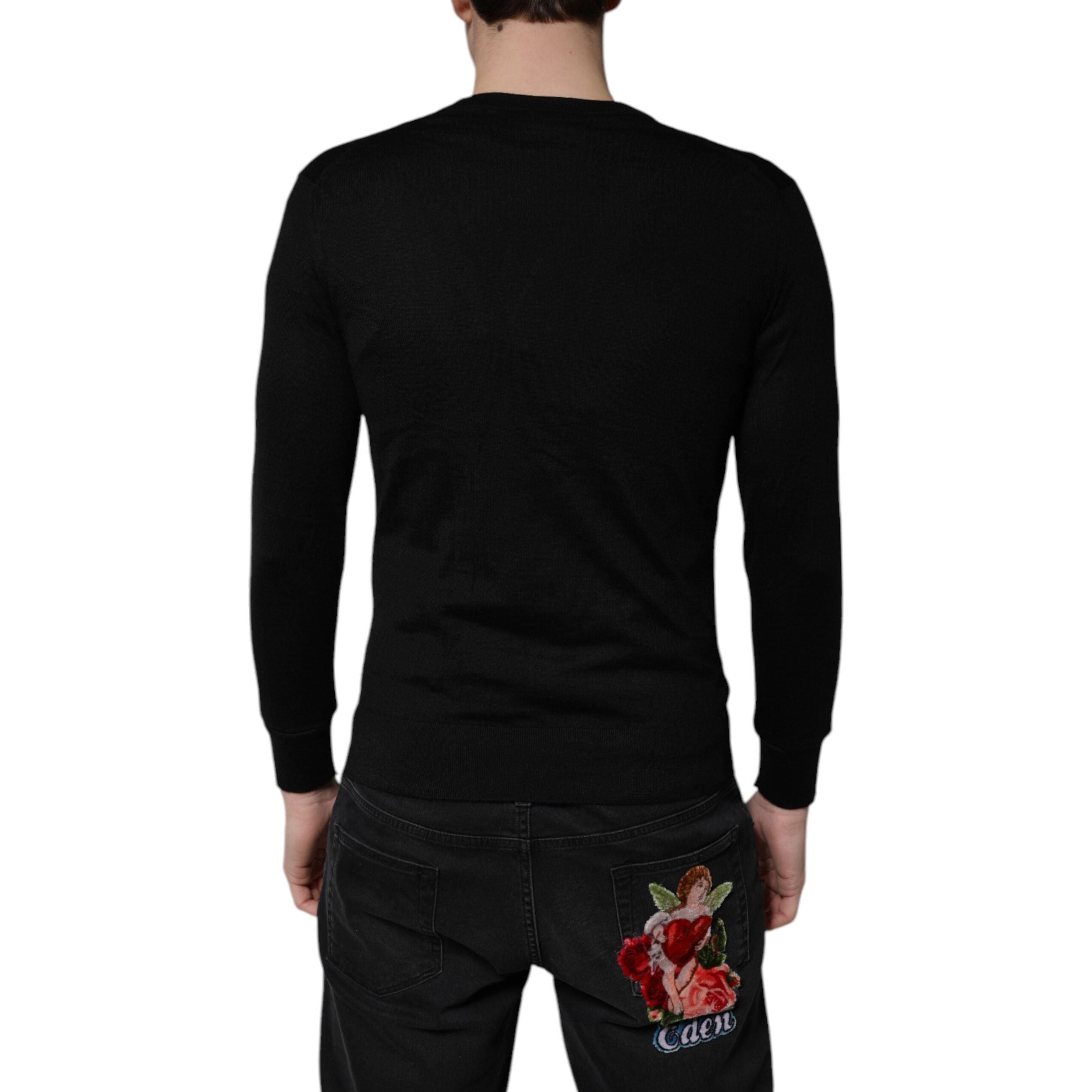 Dolce & Gabbana Black Cashmere Button Down Cardigan Sweater