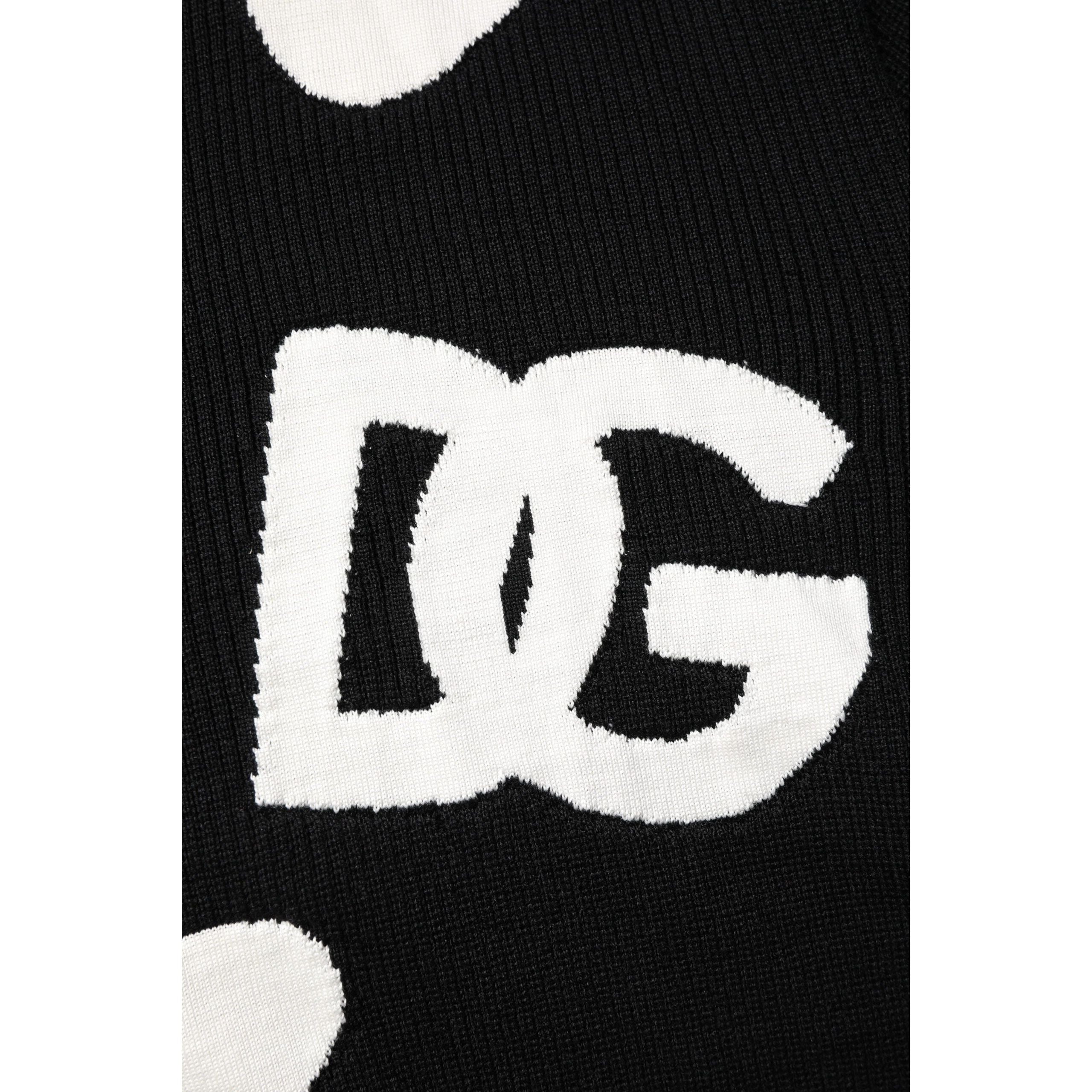 Dolce & Gabbana Black Silk Crew Neck Pullover Sweater
