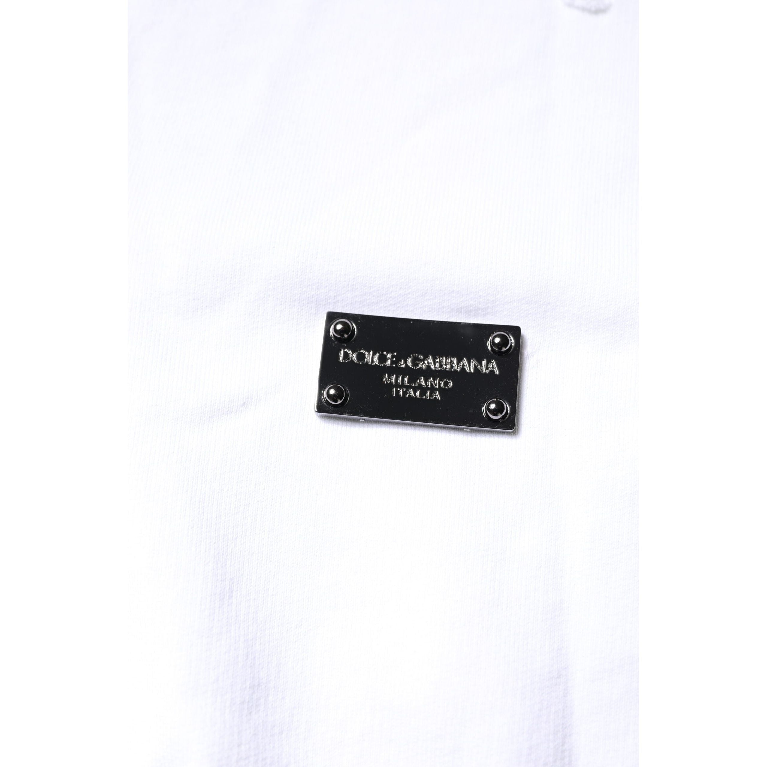 Dolce & Gabbana White Cotton Pullover Sweatshirt Sweater