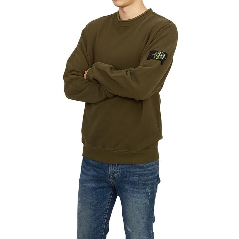 Stone Island Green Cotton Sweater for Elevated Style