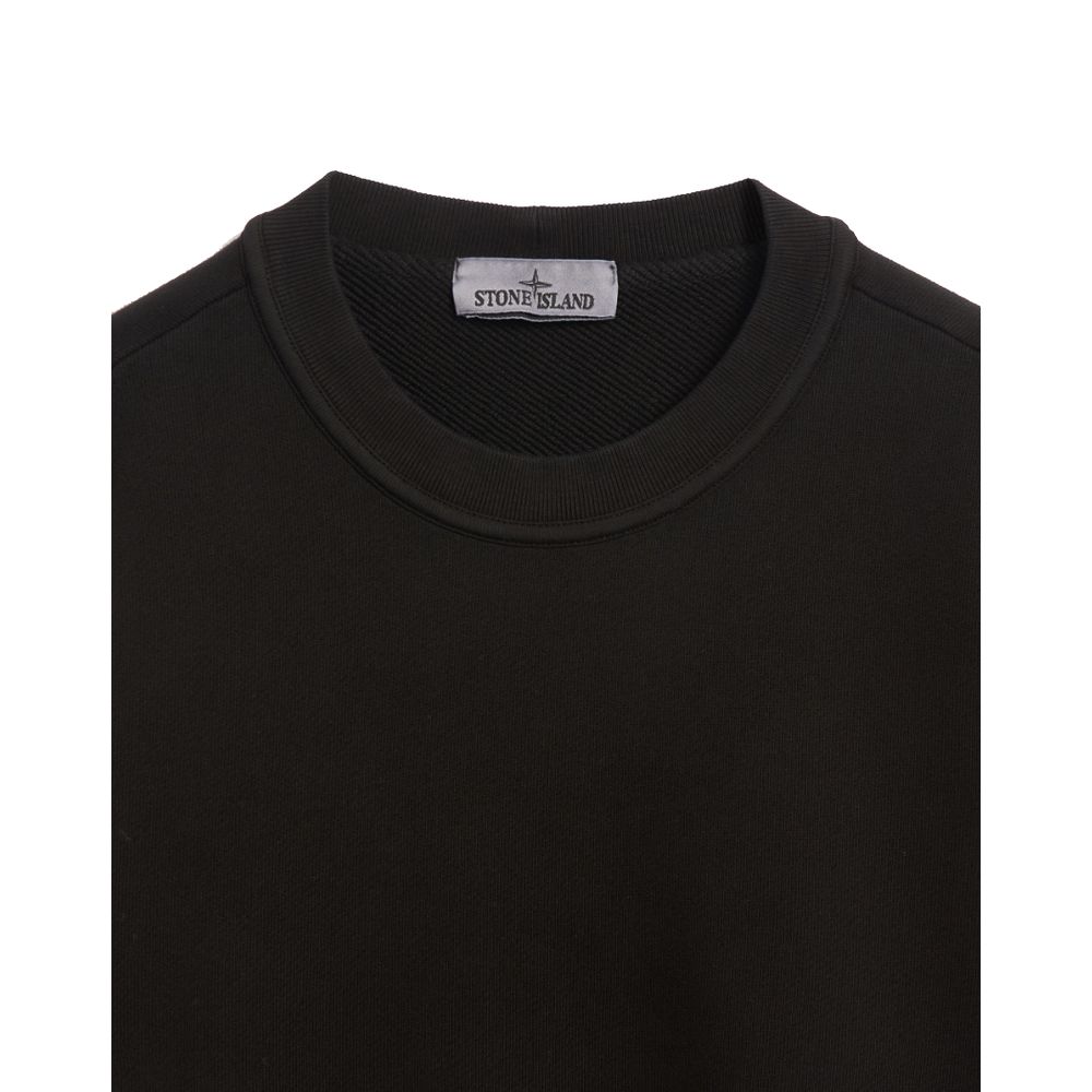 Stone Island Black Cotton Sweater for Elevated Style