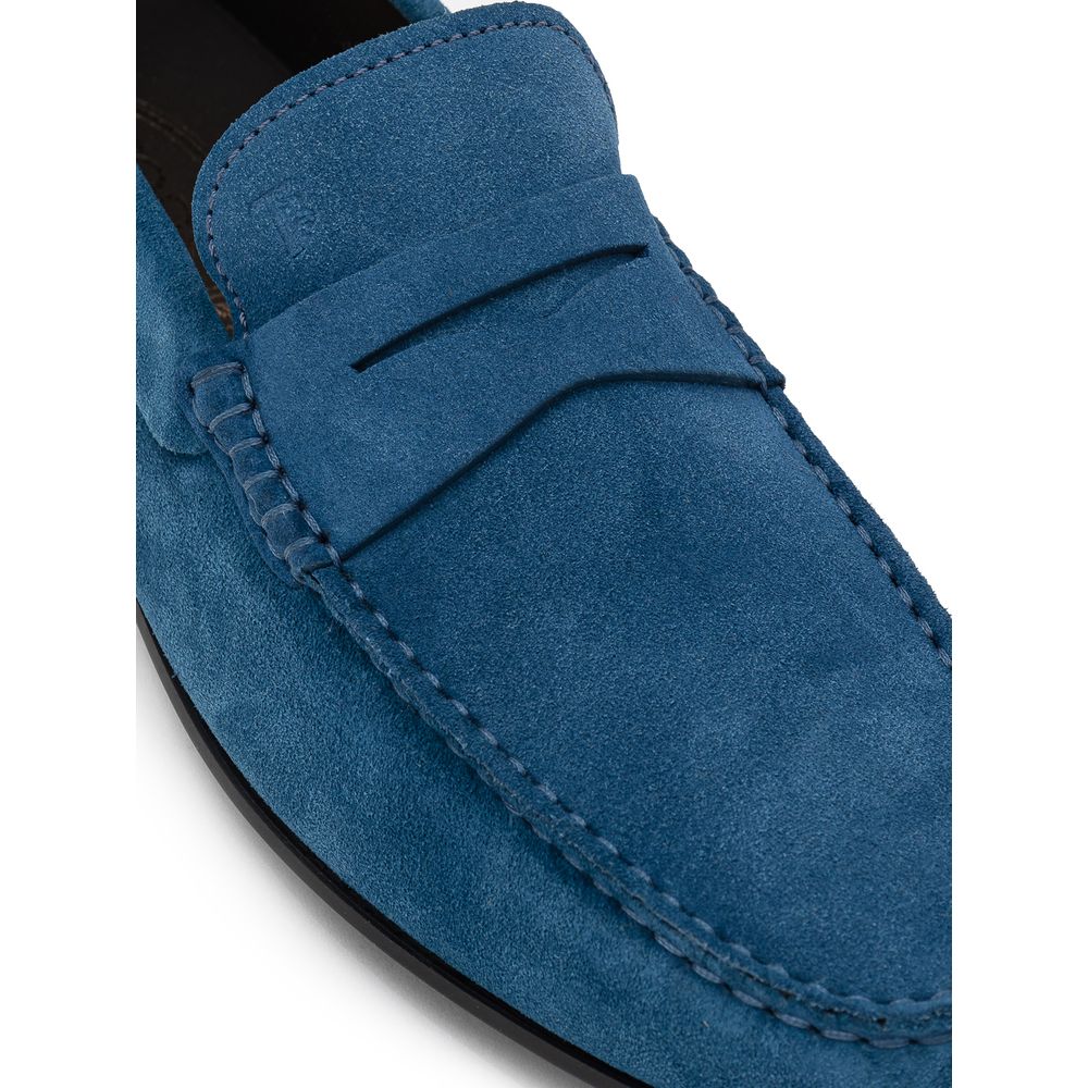 Tod's Blue Suede Leather Loafer – Italian Elegance Redefined