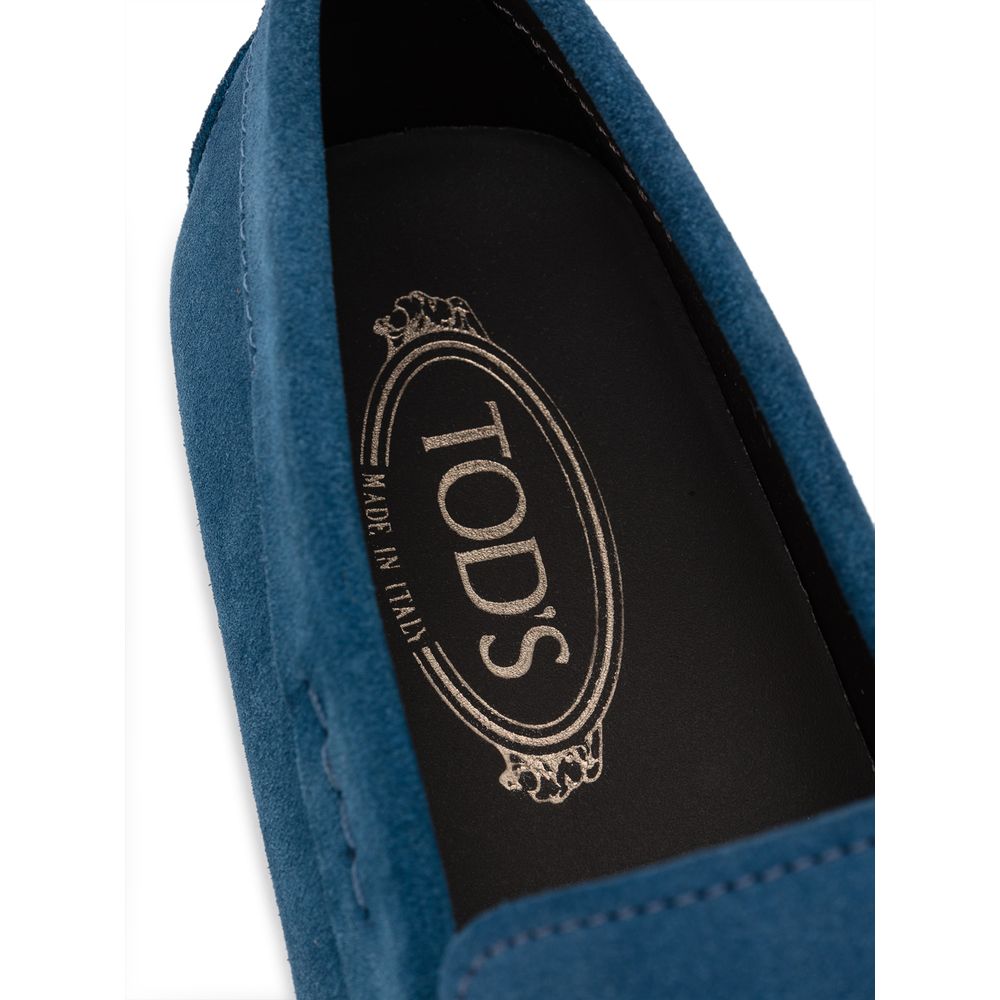 Tod's Blue Suede Leather Loafer – Italian Elegance Redefined