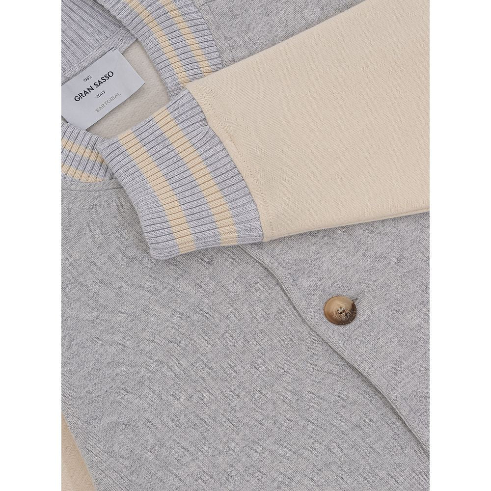 Gran Sasso Gray Cotton Jacket for Effortless Elegance