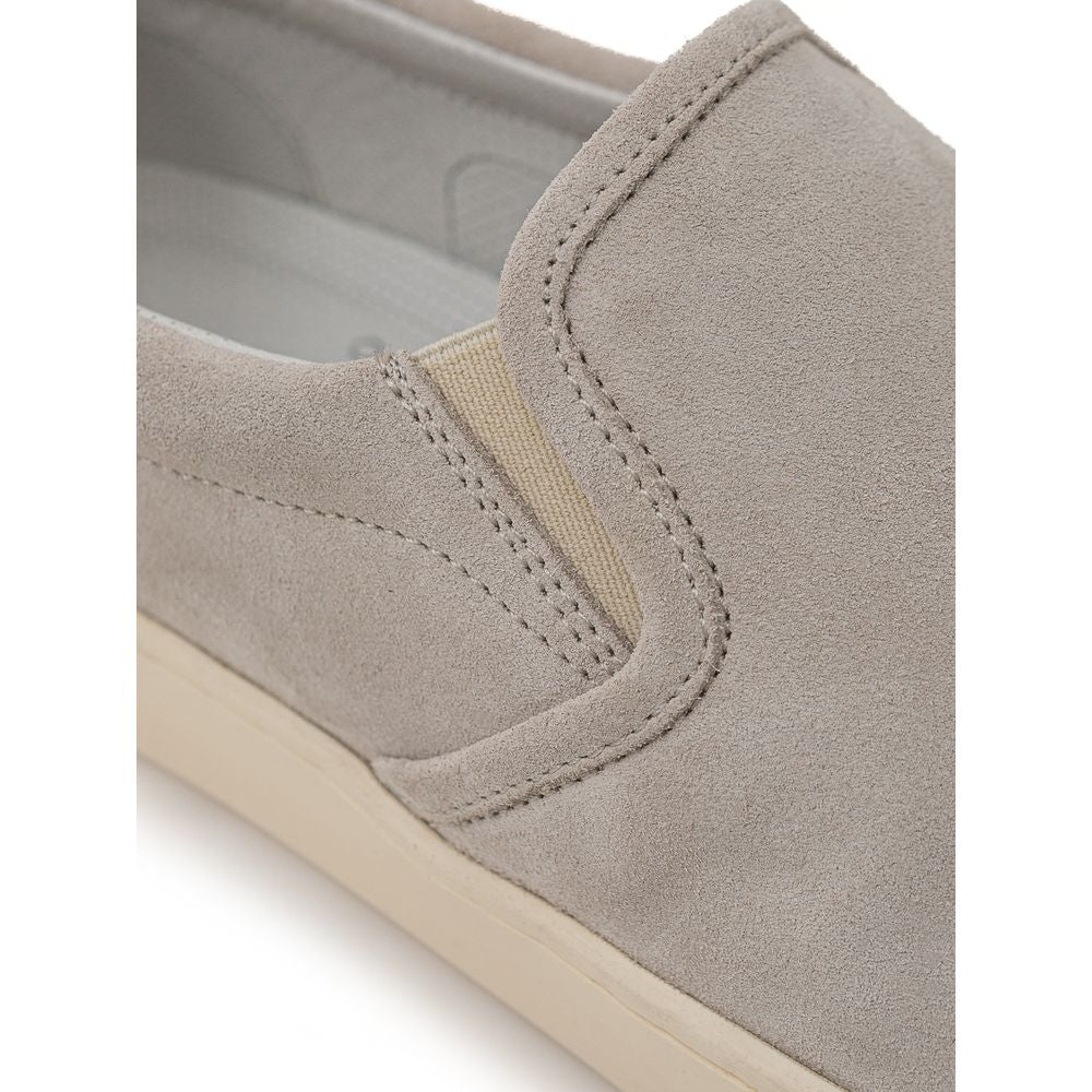 Brunello Cucinelli Gray Leather Sneaker for Effortless Elegance