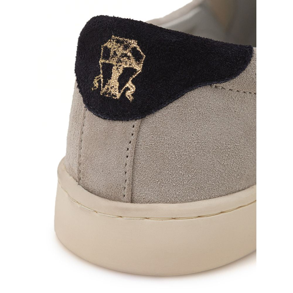 Brunello Cucinelli Gray Leather Sneaker for Effortless Elegance
