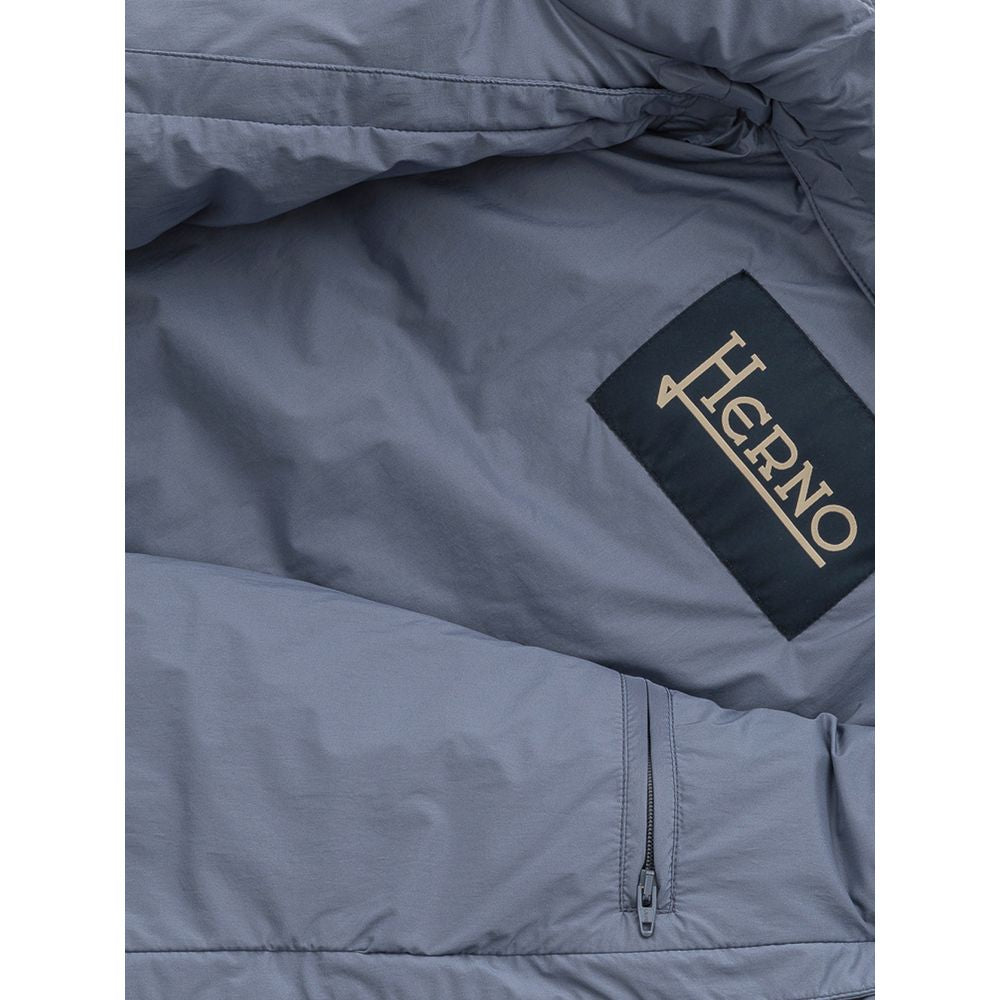 Herno Blue Water-Resistant Nylon Jacket