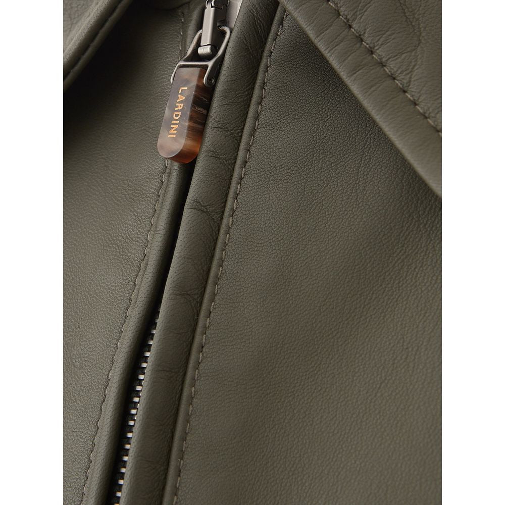 Lardini Green Leather Jacket - Timeless Elegance Redefined