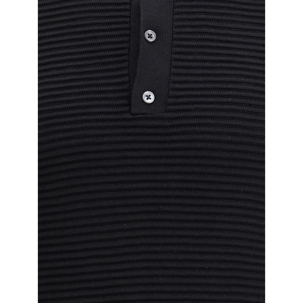 Kiton Navy Silk Polo Shirt for Timeless Elegance and Luxury