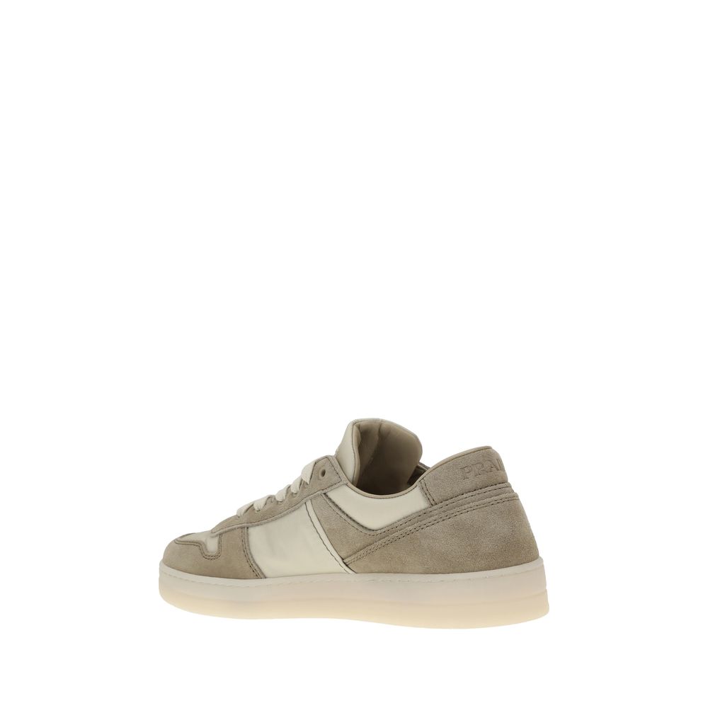 Prada Grey Suede Leather Sneakers for Effortless Elegance