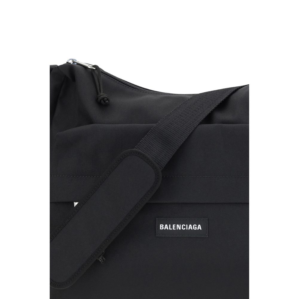 Balenciaga Black Leather Hobo Explorer Shoulder Bag