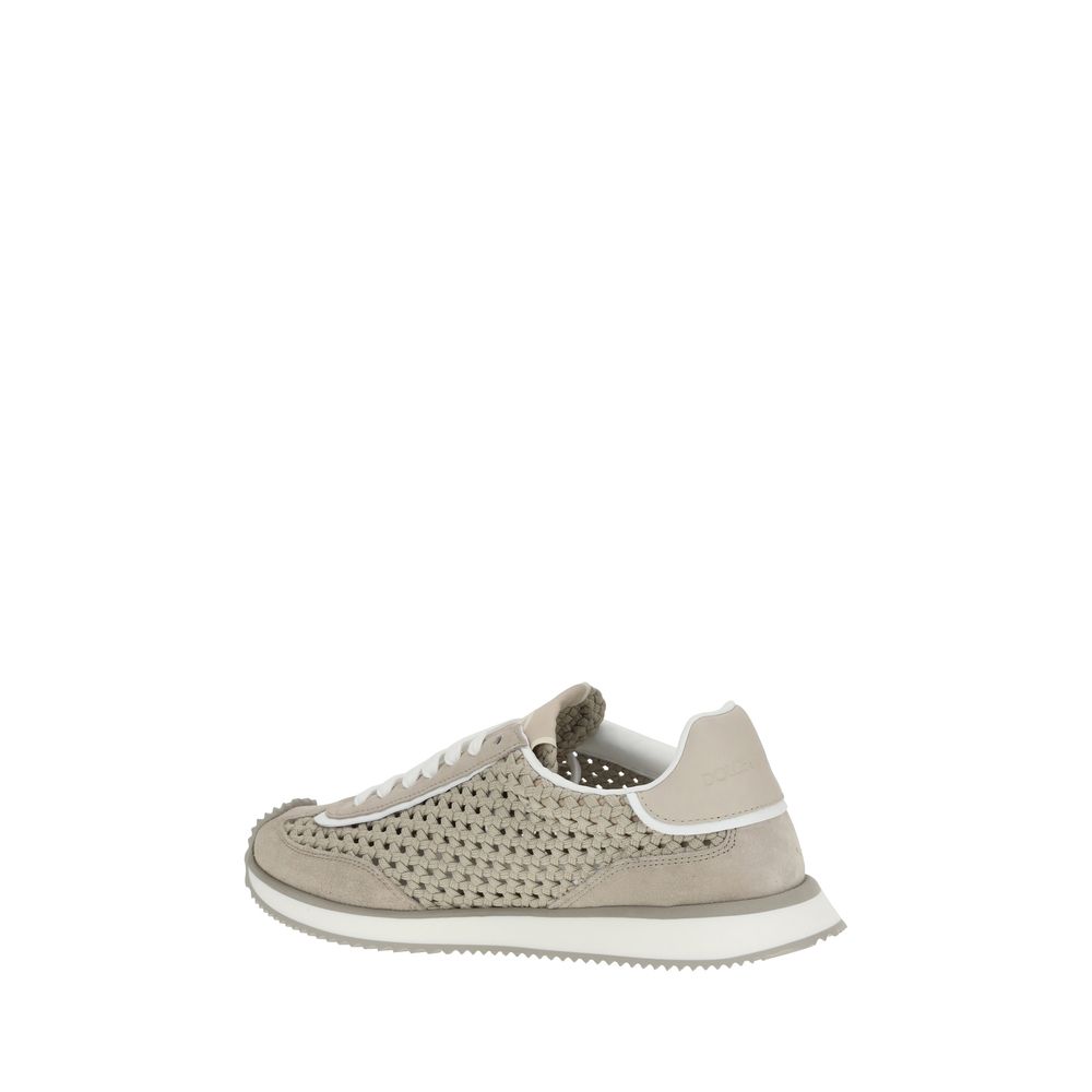 Dolce & Gabbana White Woven Fabric Sneakers