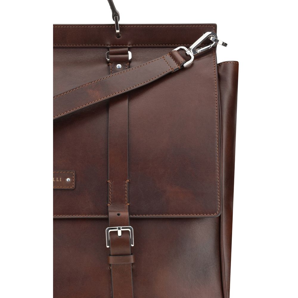 Brunello Cucinelli Brown Leather Travel Bag for Sophisticated Journeys