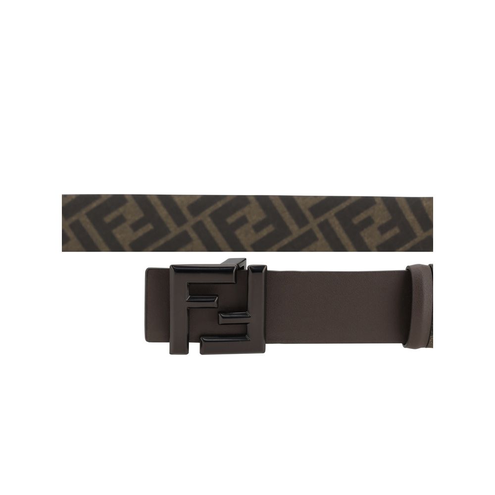 Fendi Black Leather Reversible Belt for Timeless Style