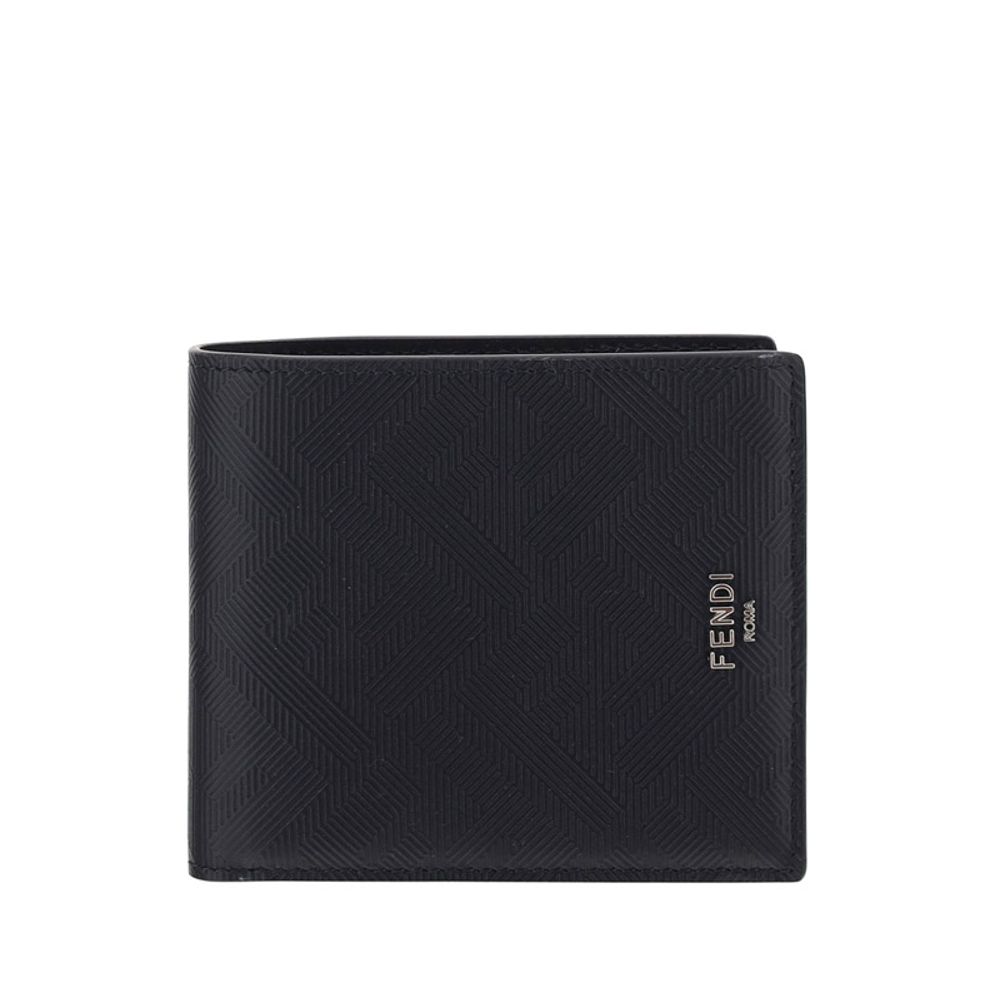 Fendi Black Two-Tone Leather Bifold Wallet