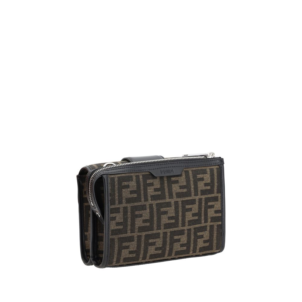 Fendi Beige Jacquard Shoulder Bag - Iconic Luxury Accessory