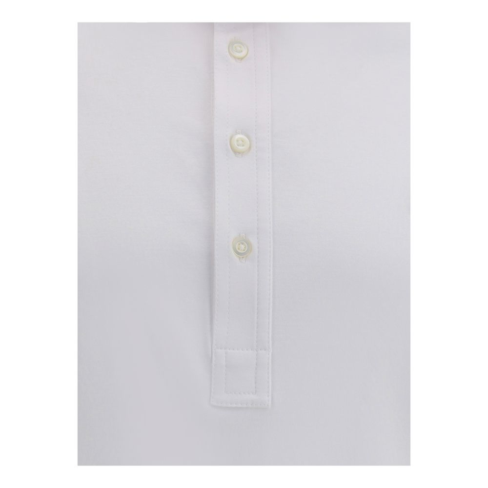Brunello Cucinelli Navy Cotton Long-sleeved Polo Shirt