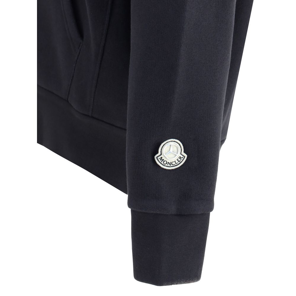 Moncler Black Cotton Hoodie for Elevated Style