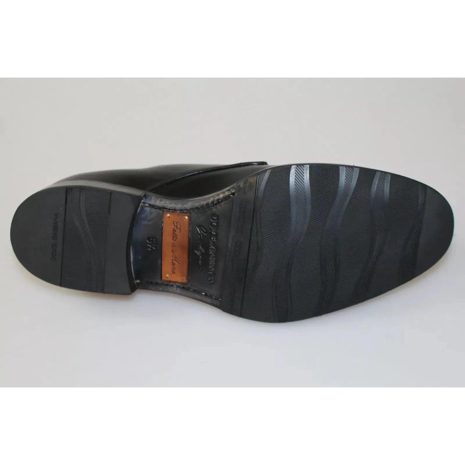 Dolce & Gabbana Black Leather Derby Dress Shoes