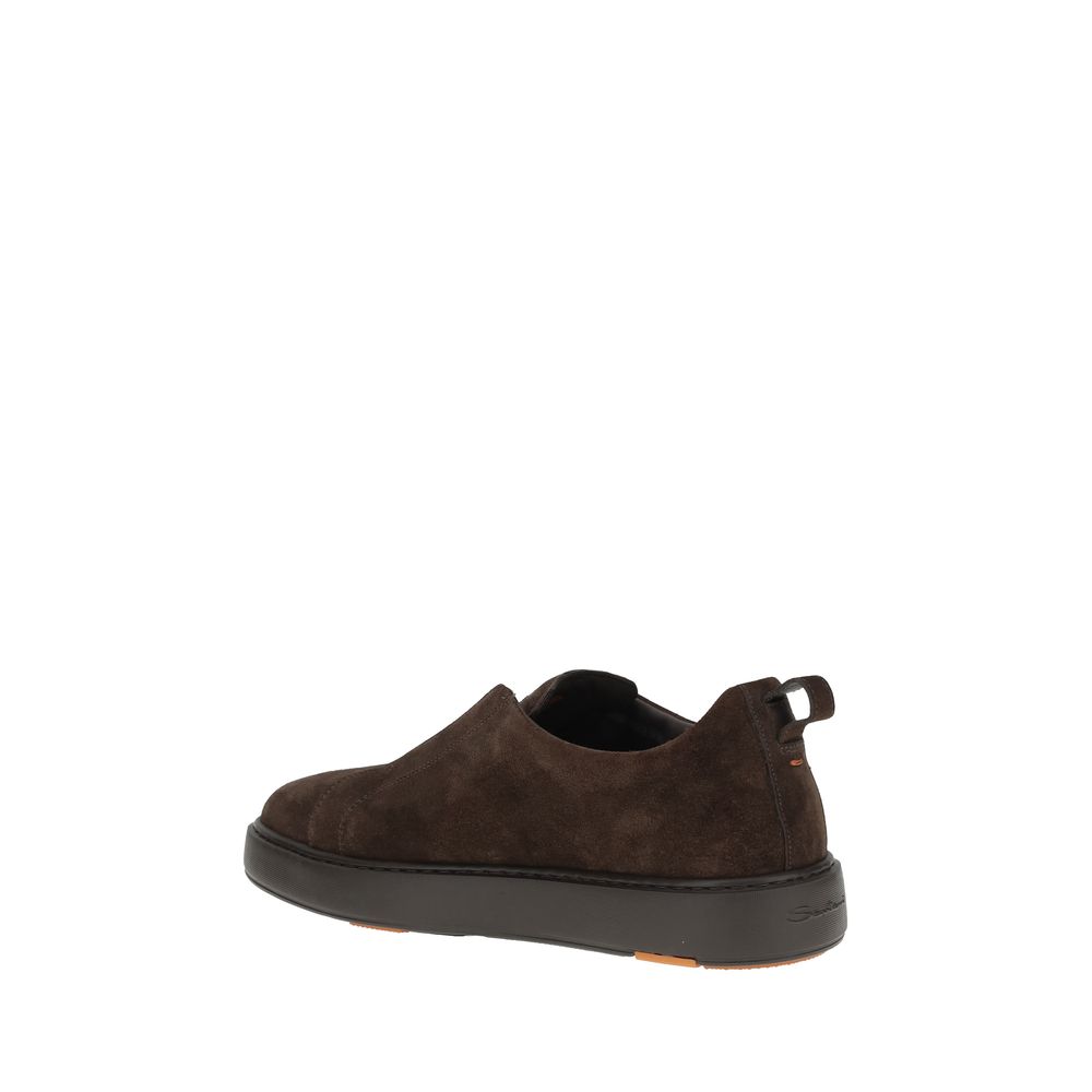 Santoni Grey Premium Suede Victory Sneakers