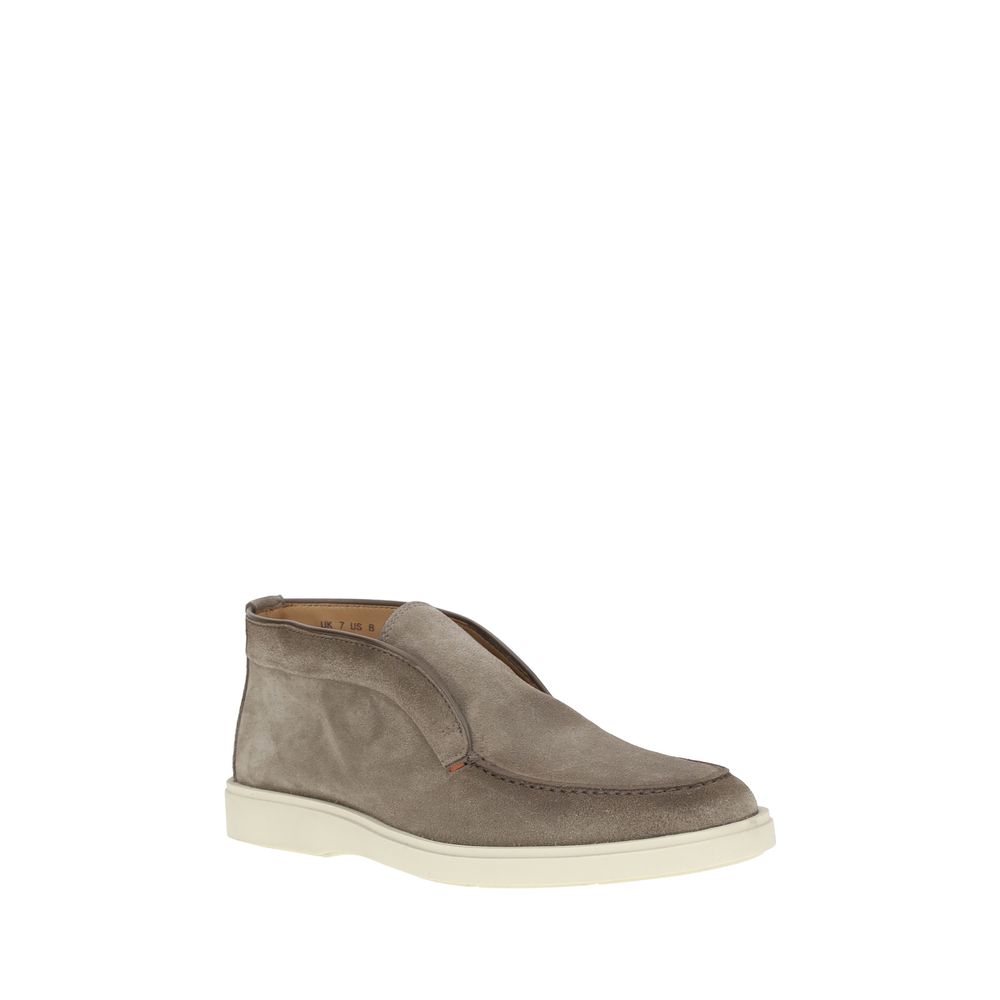 Santoni Brown Suede Desert Ankle Boots - Timeless Elegance Redefined