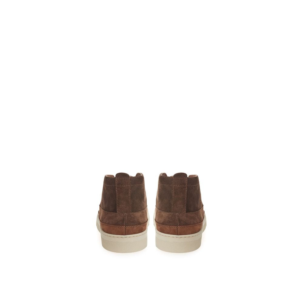 Lardini Rich Brown Suede Sneakers for Distinct Style