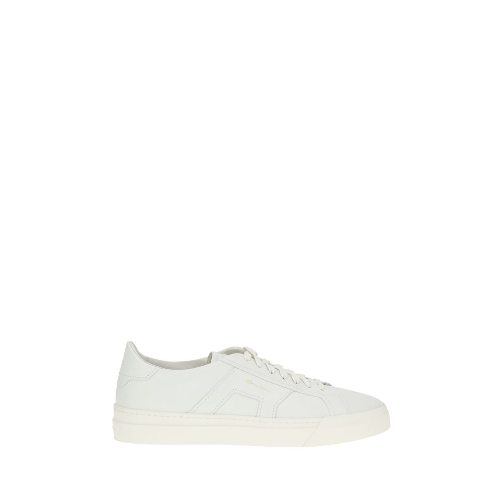 Santoni White Leather Sneakers: Exquisite Footwear for Elegance