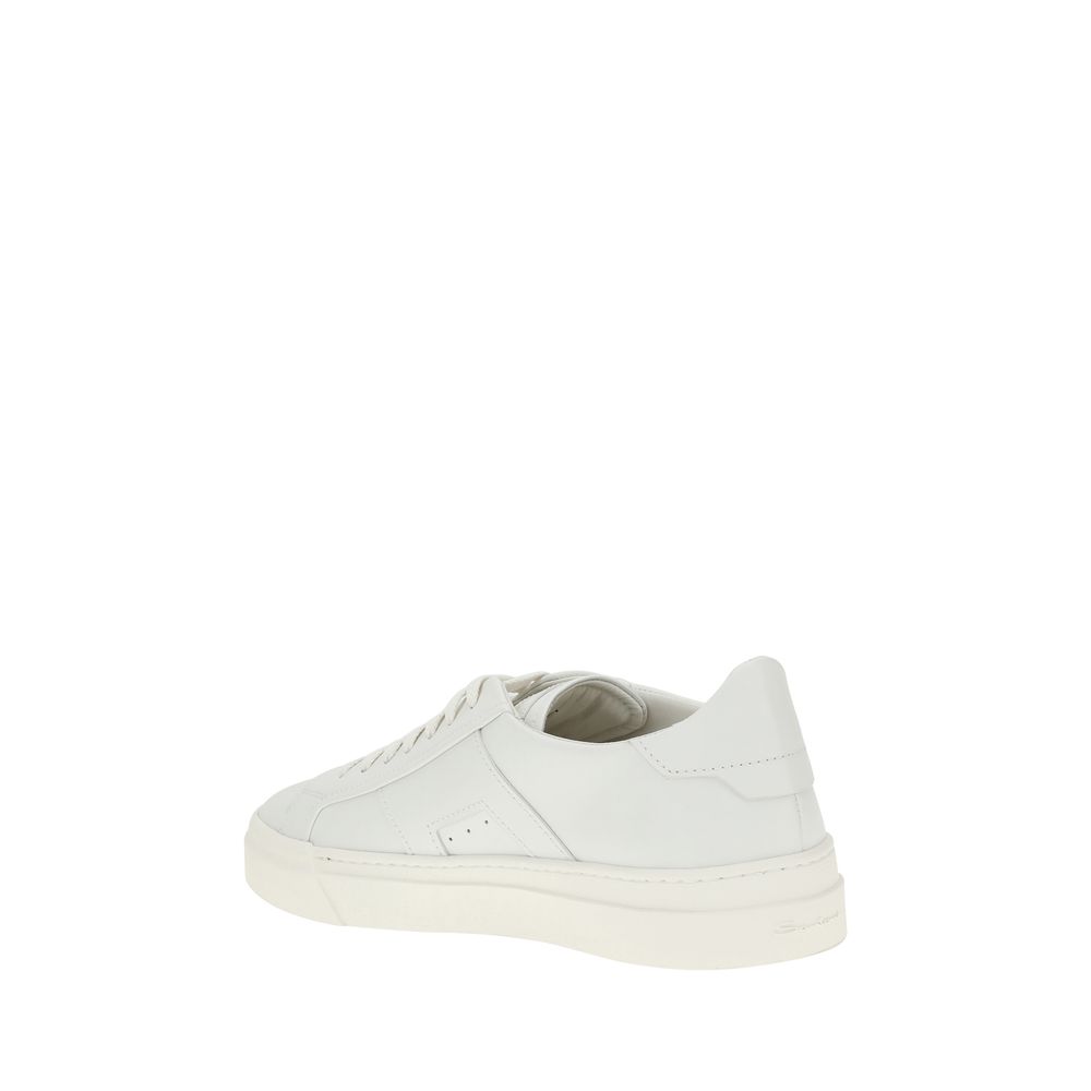 Santoni White Leather Sneakers: Exquisite Footwear for Elegance