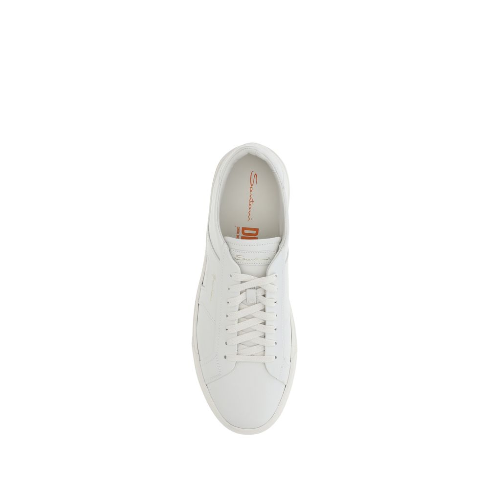 Santoni White Leather Sneakers: Exquisite Footwear for Elegance