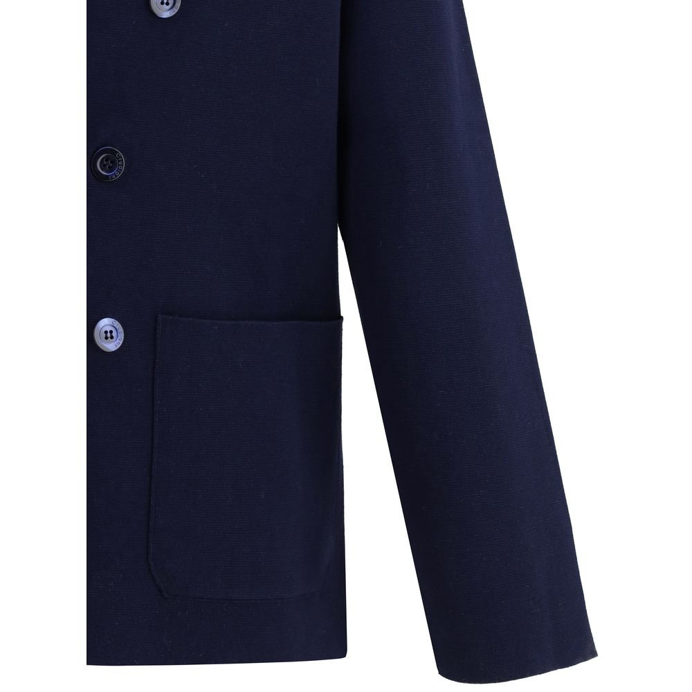 Cruciani Navy Wool Knit Jacket – Timeless Elegance Redefined
