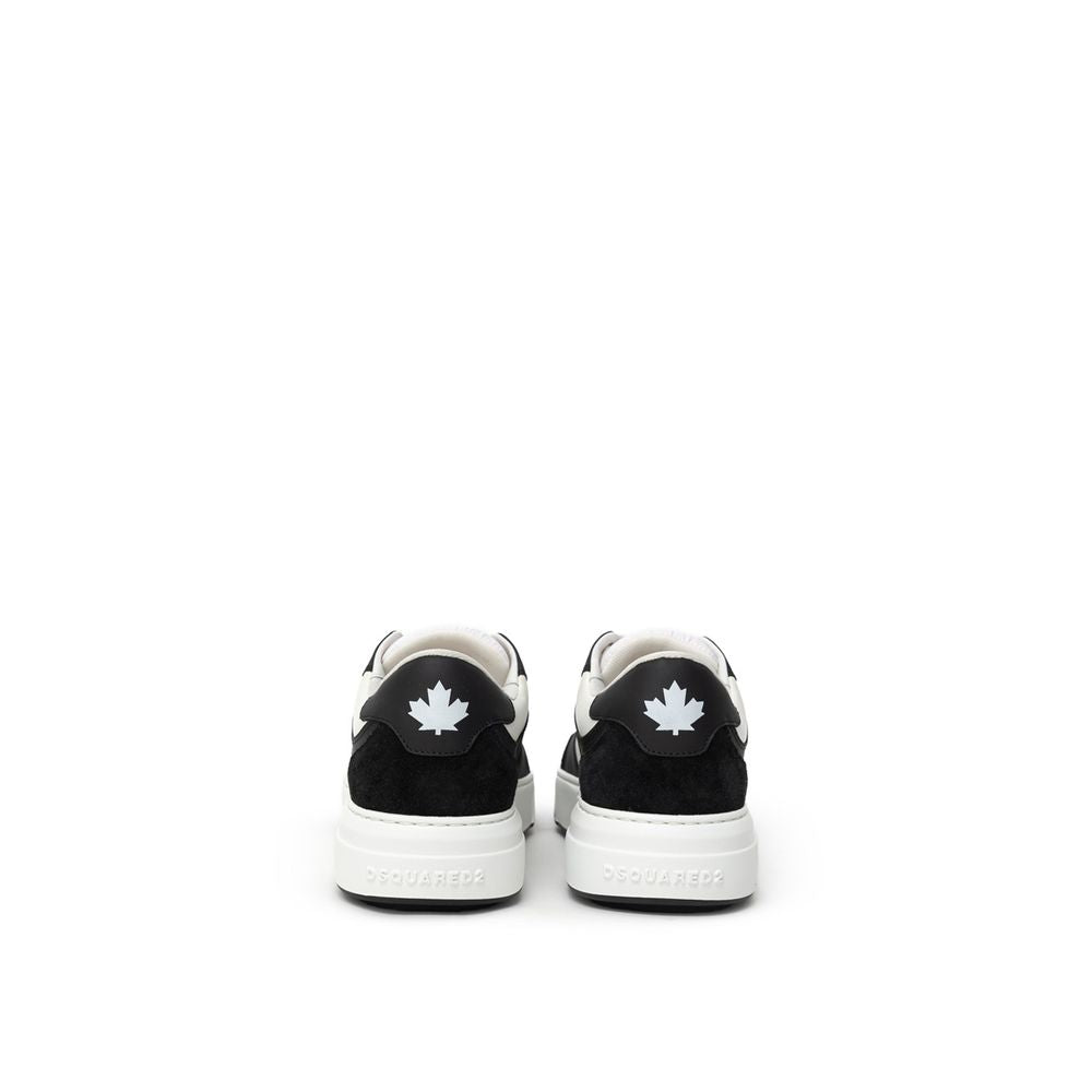 Dsquared² Black And White Leather Sneaker for Effortless Style