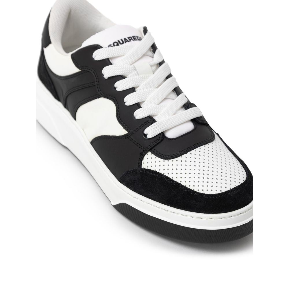 Dsquared² Black And White Leather Sneaker for Effortless Style