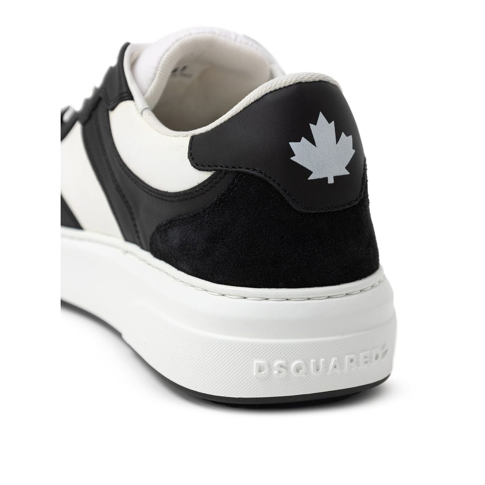 Dsquared² Black And White Leather Sneaker for Effortless Style