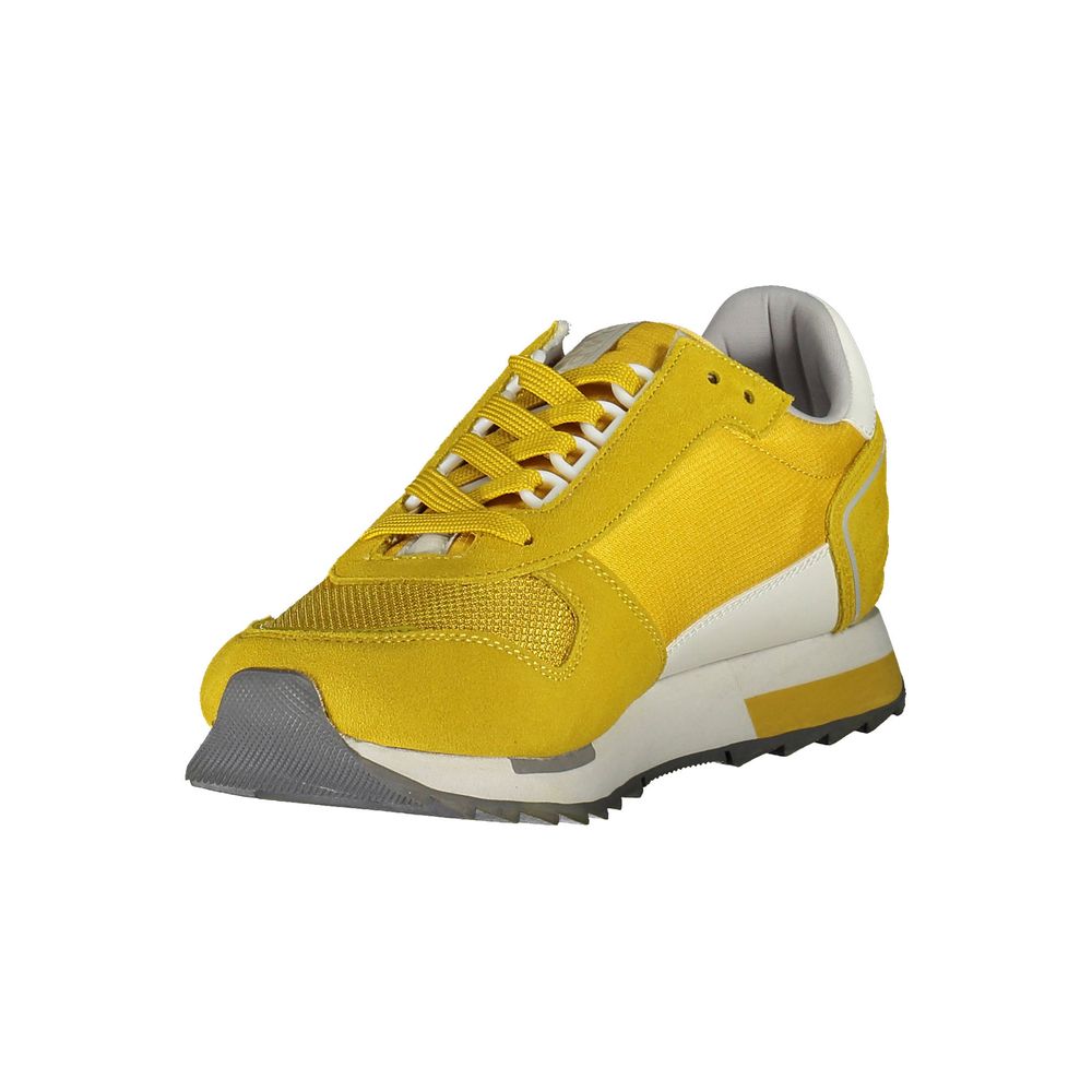 Napapijri Yellow Leather Sneaker for Bold Style