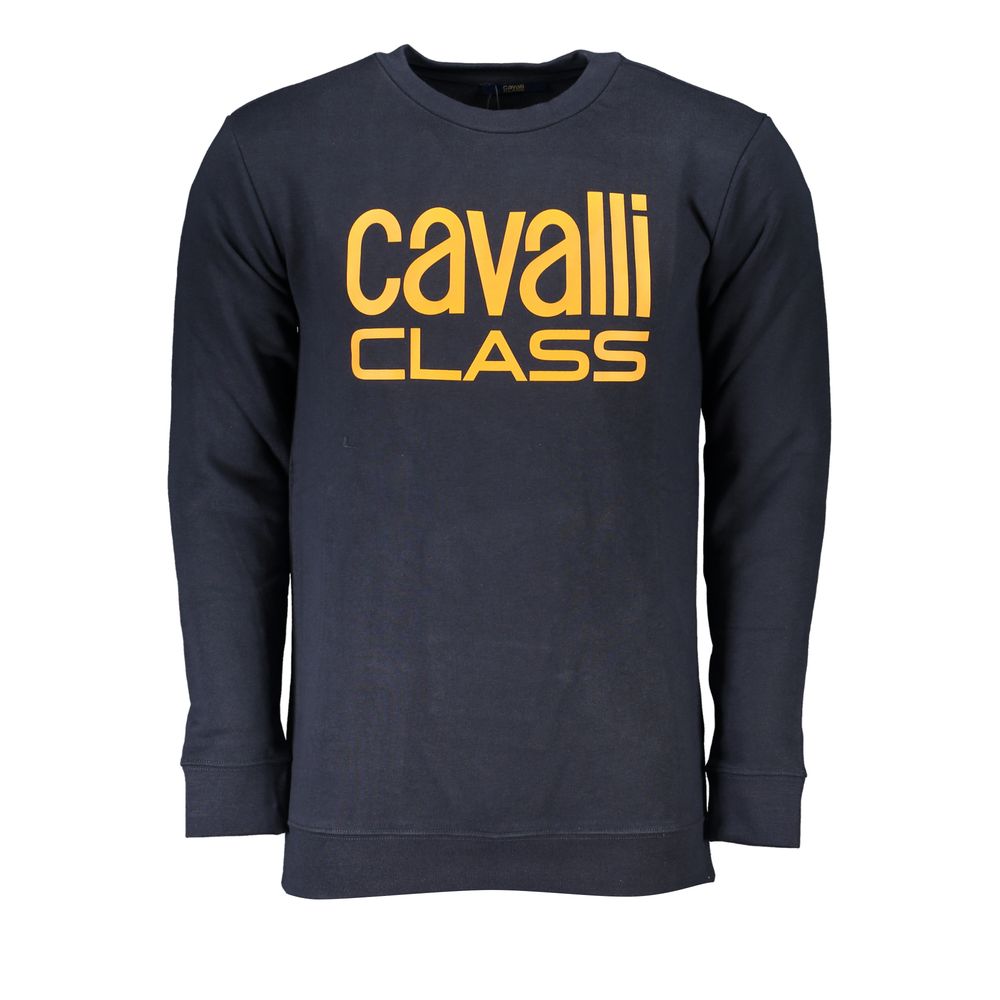 Cavalli Class Blue Cotton Sweater for Elevated Elegance