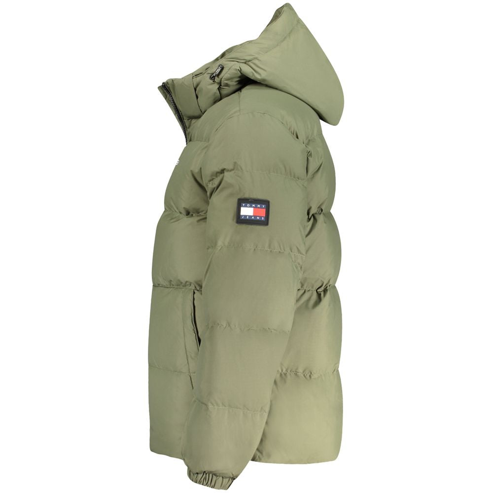 Tommy Hilfiger Green Cotton Jacket with Removable Hood