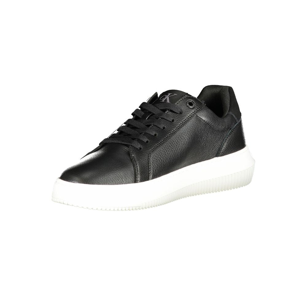 Calvin Klein Black Leather Sneaker for Contemporary Style