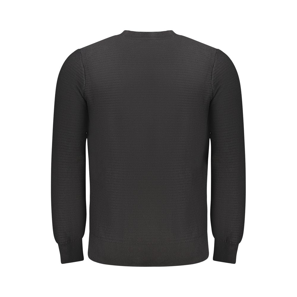 Hugo Boss Black Cotton Sweater for Elevated Style