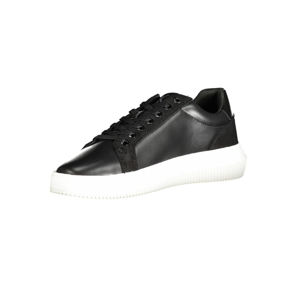 Calvin Klein Black Leather Sneaker with Contemporary Elegance