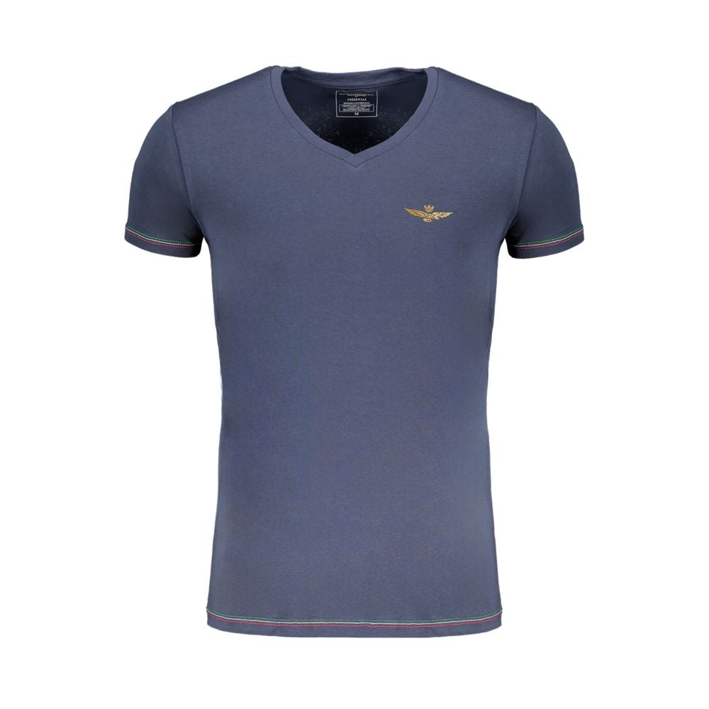 Aeronautica Militare Blue Cotton T-Shirt for Effortless Elegance