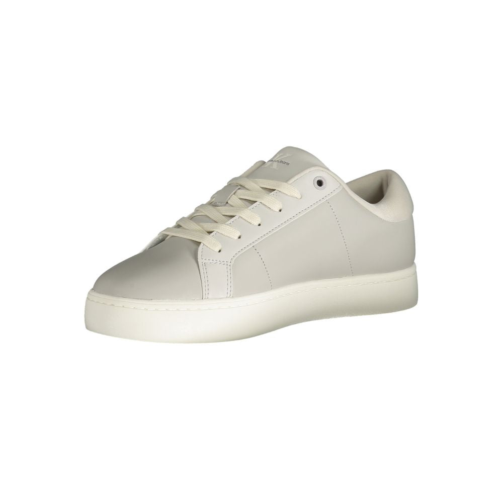 Calvin Klein Gray Leather Sneaker with Modern Elegance