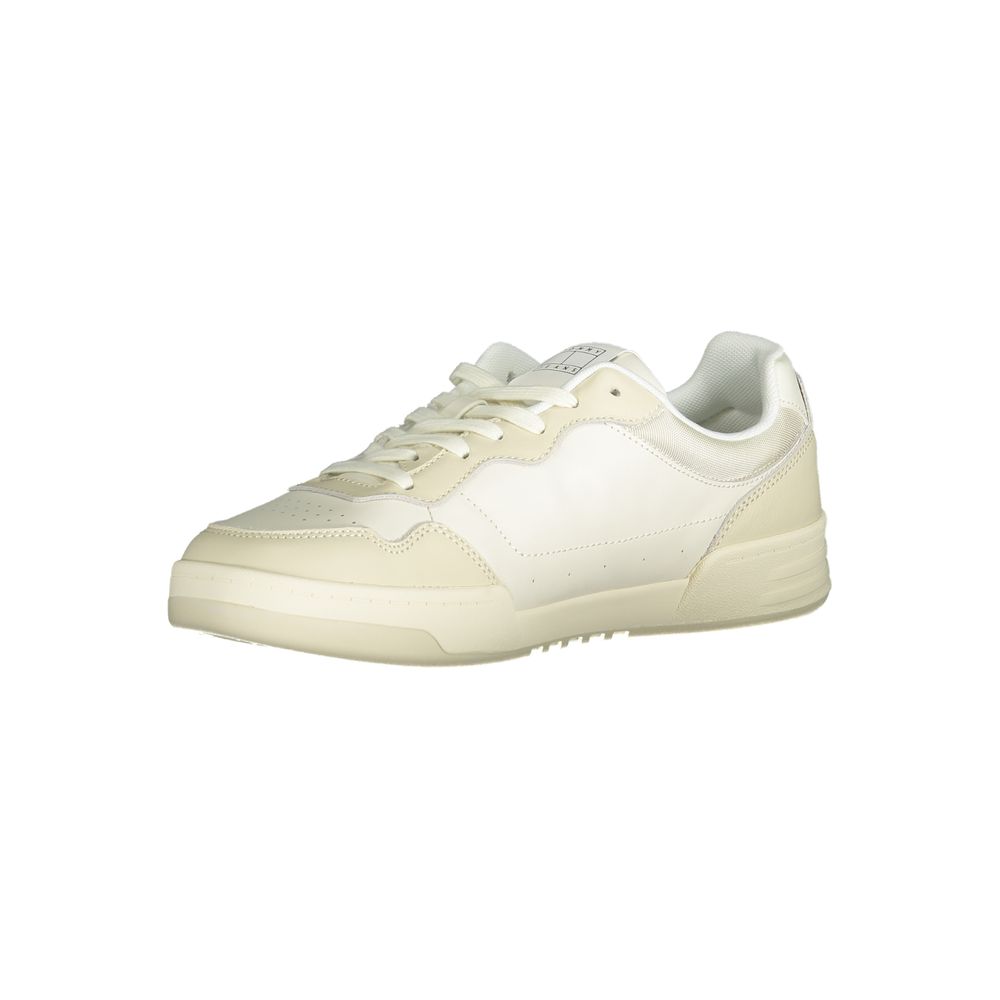 Tommy Hilfiger Beige Leather Sneaker for Sophisticated Style