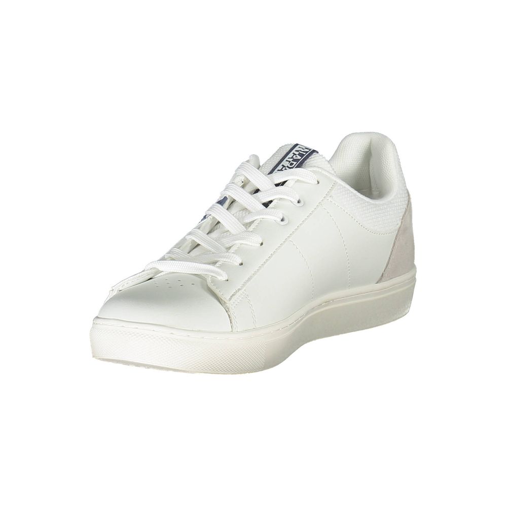 Napapijri White Leather Sneaker with Iconic Detailing