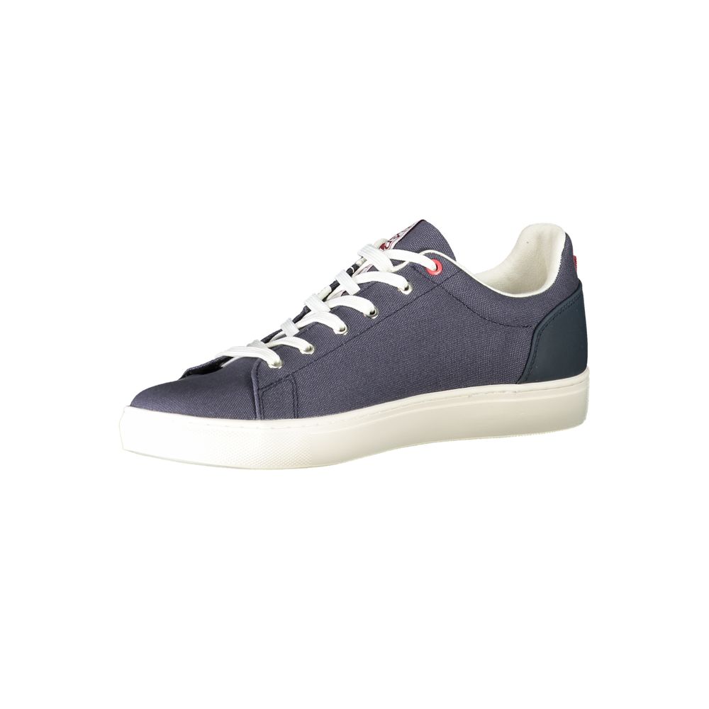 Napapijri Blue Leather Sneaker with Distinctive Contrast Details