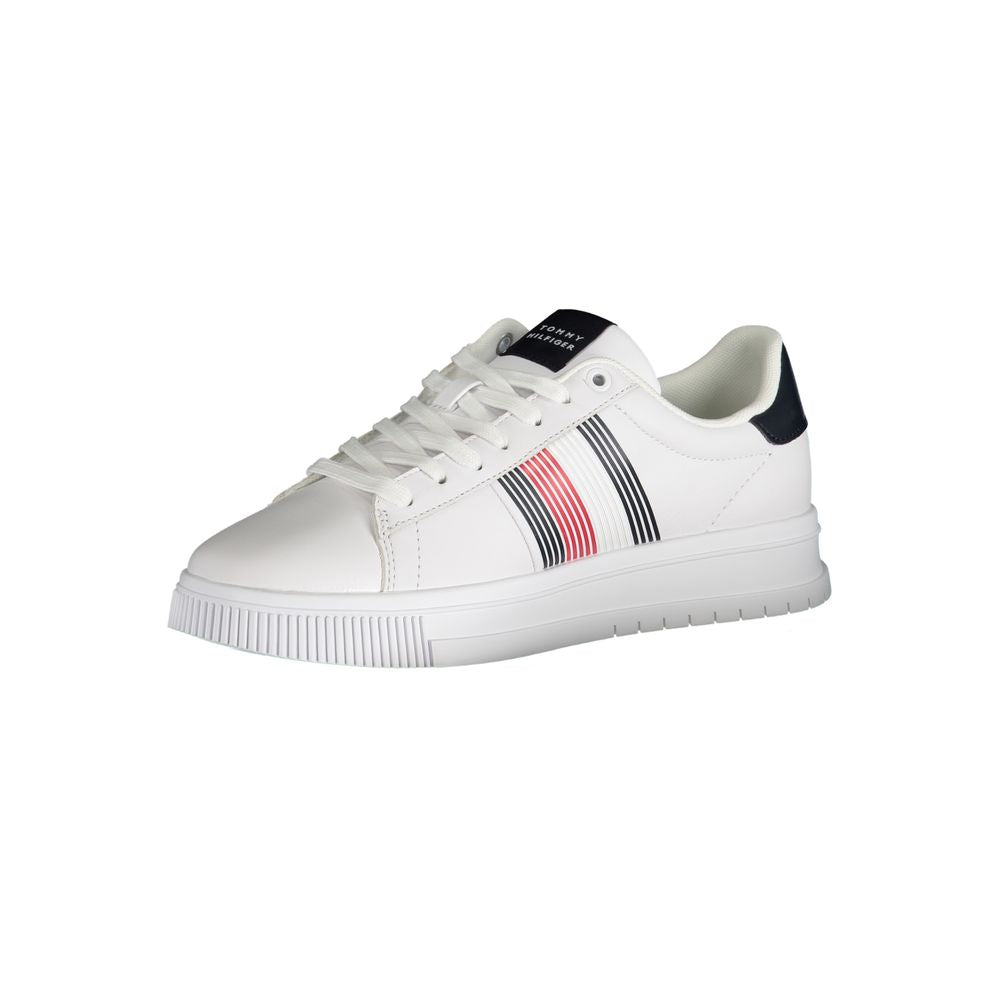 Tommy Hilfiger White Leather Sneaker with Elegant Contrast Details