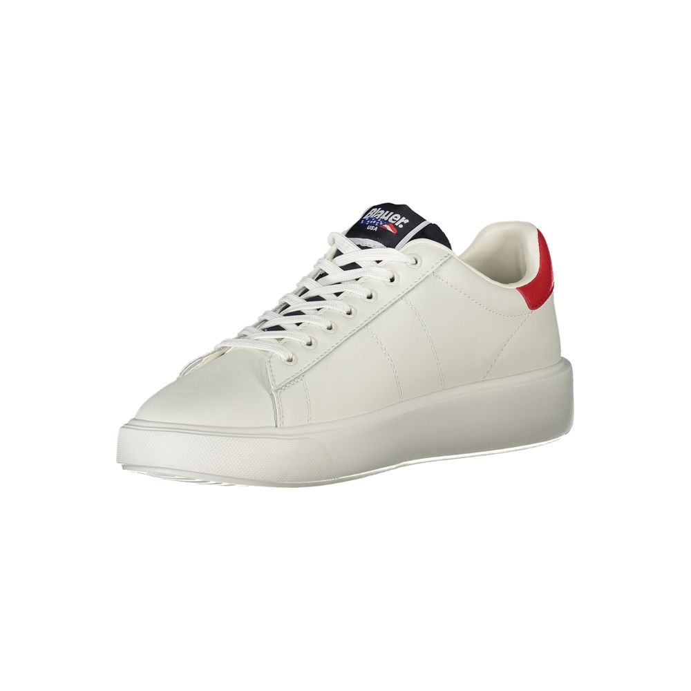Blauer White Leather Sneaker for Urban Elegance