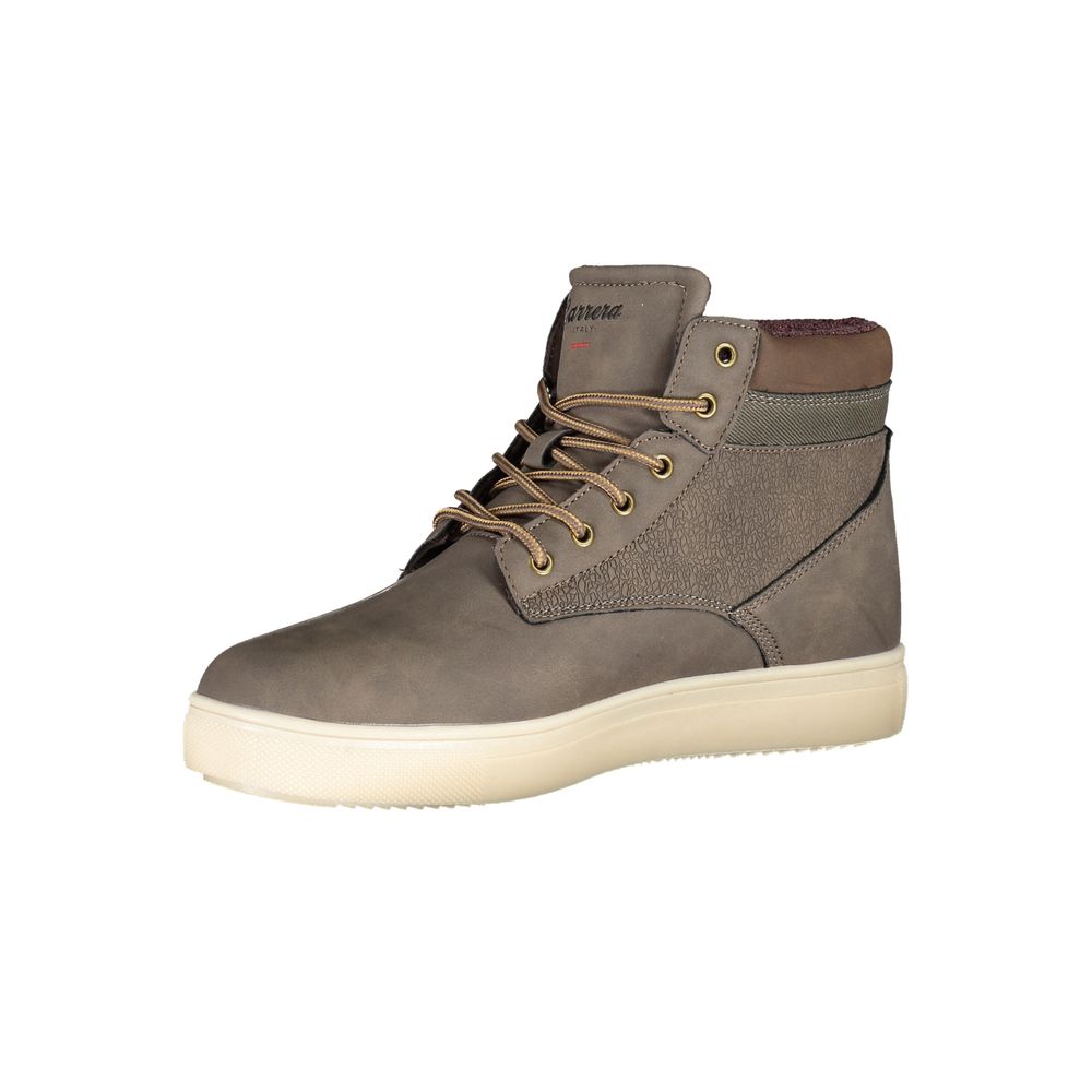 Carrera Brown Leather Lace-up Boots with Contrast Details