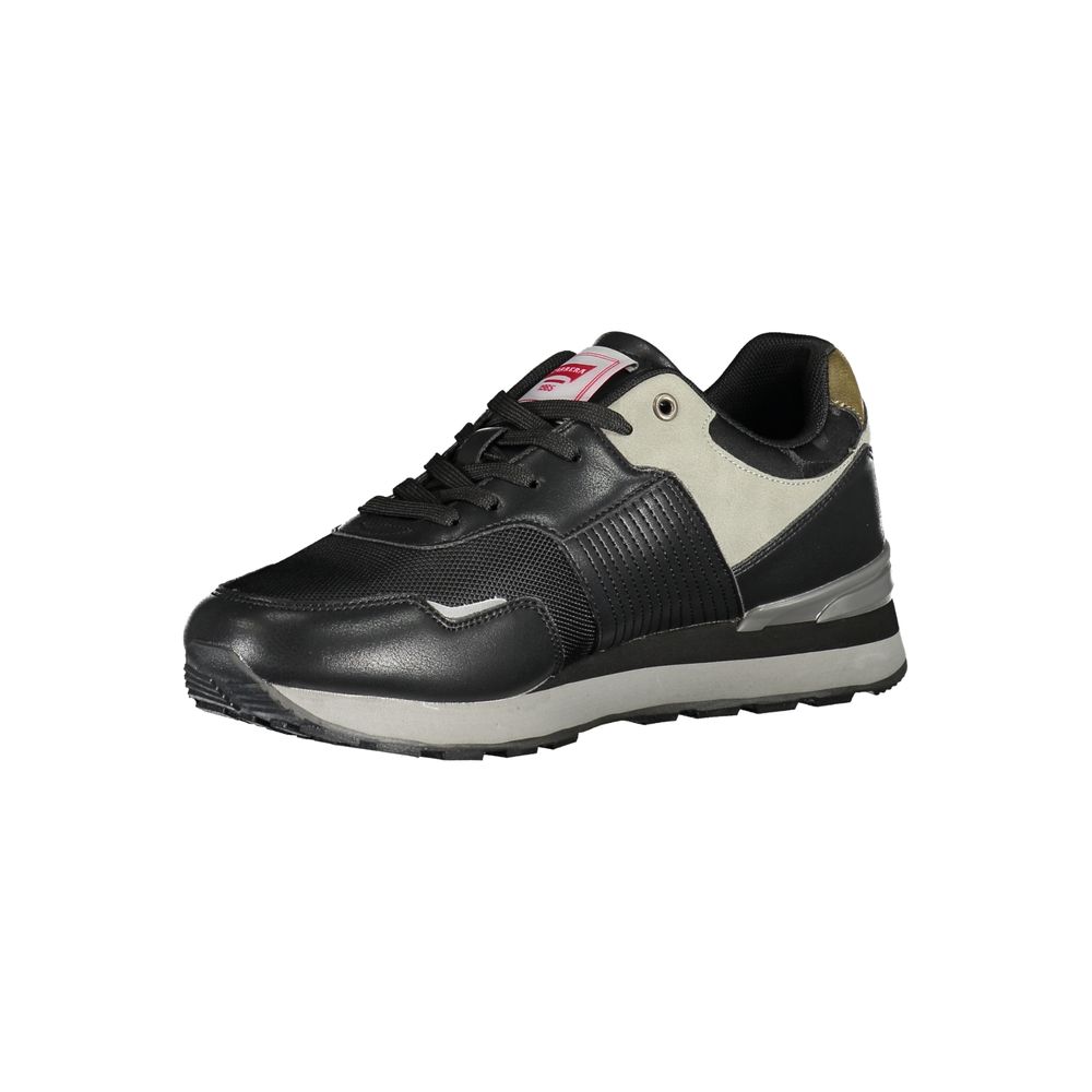 Carrera Black Leather Sleek Laced Sports Sneakers