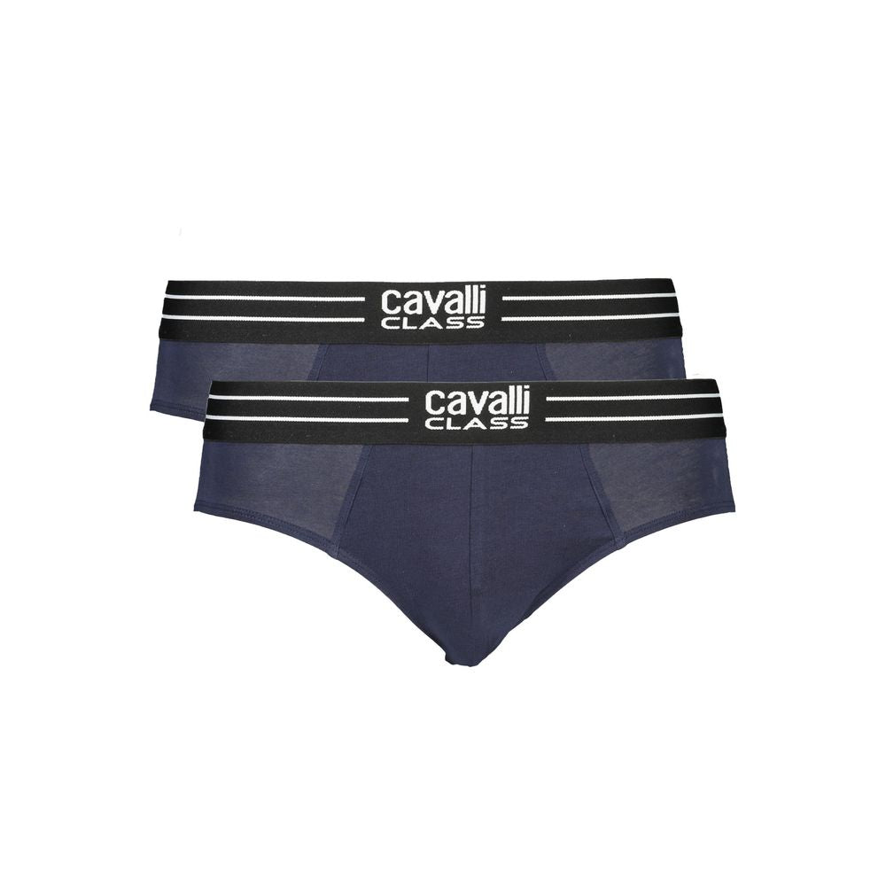 Cavalli Class Blue Cotton Underwear Slip